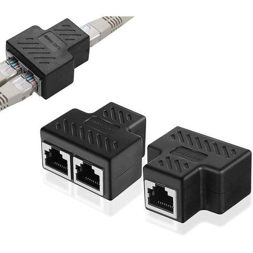 RJ45 1×2 Black Ethernet Splitter Adapter RJ45 1×2 Black Ethernet Splitter Adapter